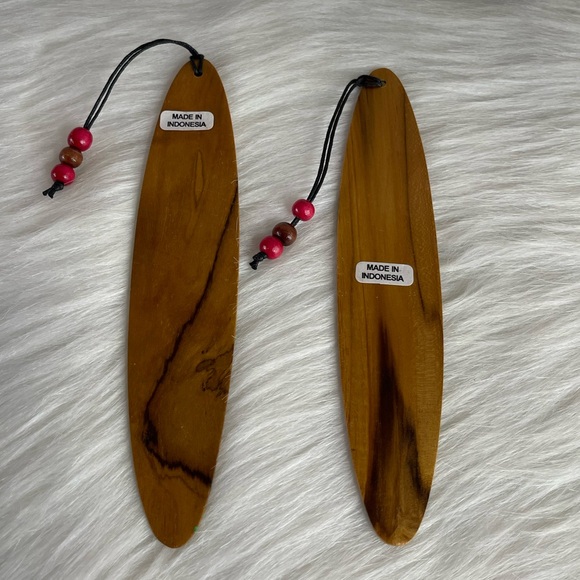 2 Hawaiian Islands Hibiscus Hand Painted Wood Surfboard Book MarkerHawaii Aloha - Picture 5 of 5